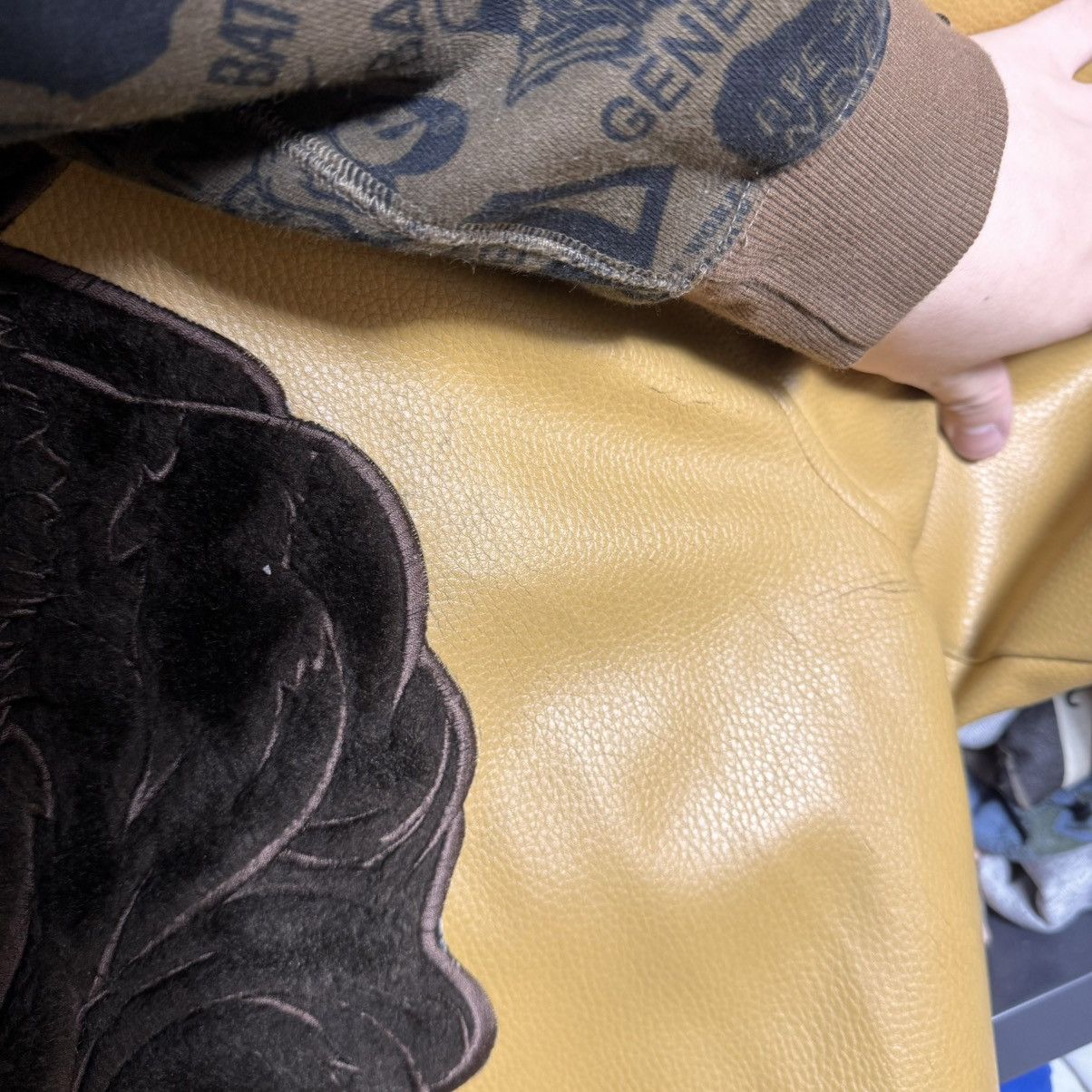 Rap Tees × Vintage Rare Leather Raw Blue Vintage Jacket Size US XL / EU 56 / 4 - 13 Thumbnail