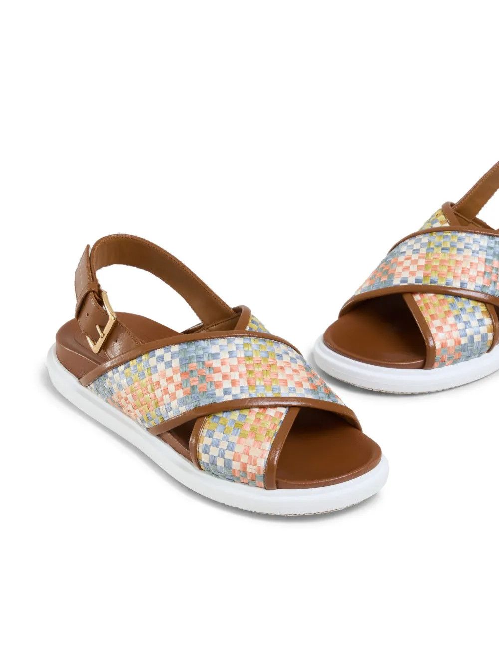 Marni oc11z0525 Fussbet Interwoven Slingback Sandals in Multicolor Size US 10 / IT 40 - 3 Thumbnail