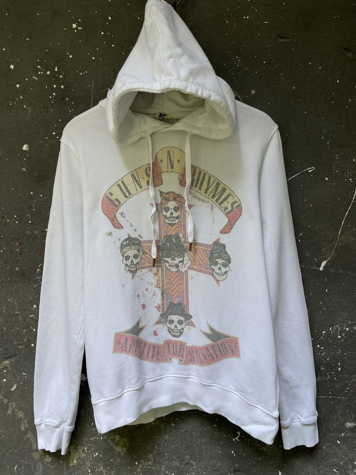 Guns N' Roses Vintage Guns N Roses White Hoodies 00’s Band Rock RARE Size US M / EU 48-50 / 2 - 2 Thumbnail