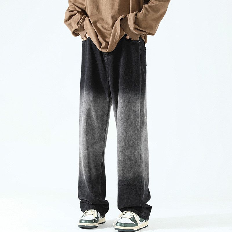 Japanese Brand Men's trendy loose straight leg gradient washed casual jeans Size US 32 / EU 48 - 5 Thumbnail