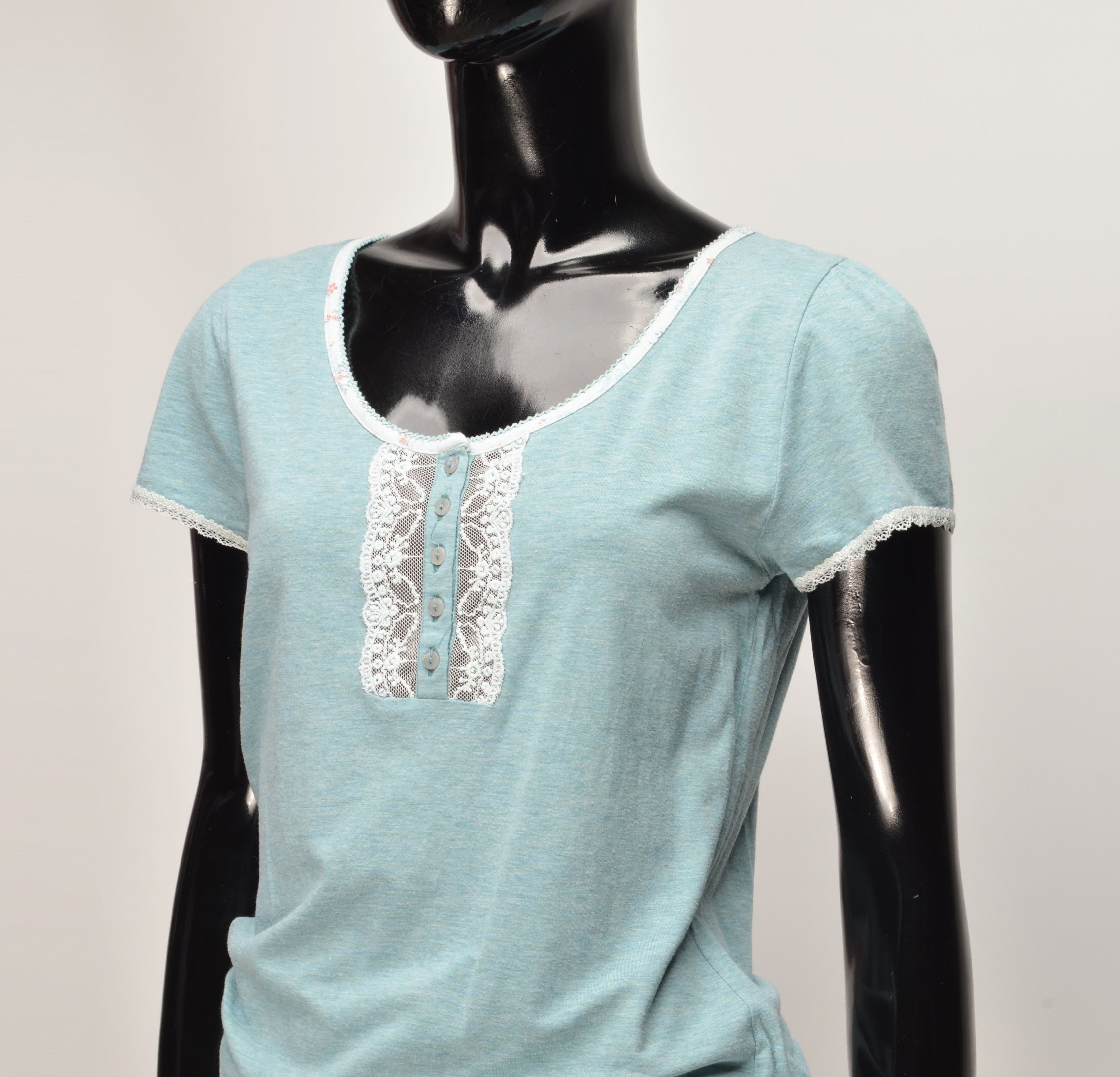 Vintage Vive Maria Y2K Cottagecore Blue Short Sleeve T-shirt Size M / US 6-8 / IT 42-44 - 2 Thumbnail