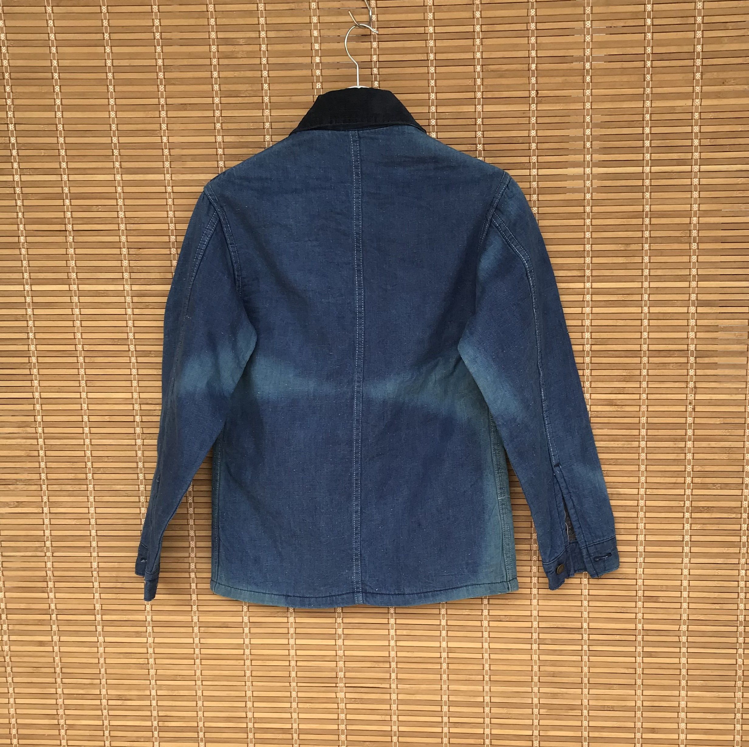 Edwin Vintage 80s Edwin denim sunfaded ageing blanket jacket Size US XS / EU 42 / 0 - 9 Thumbnail