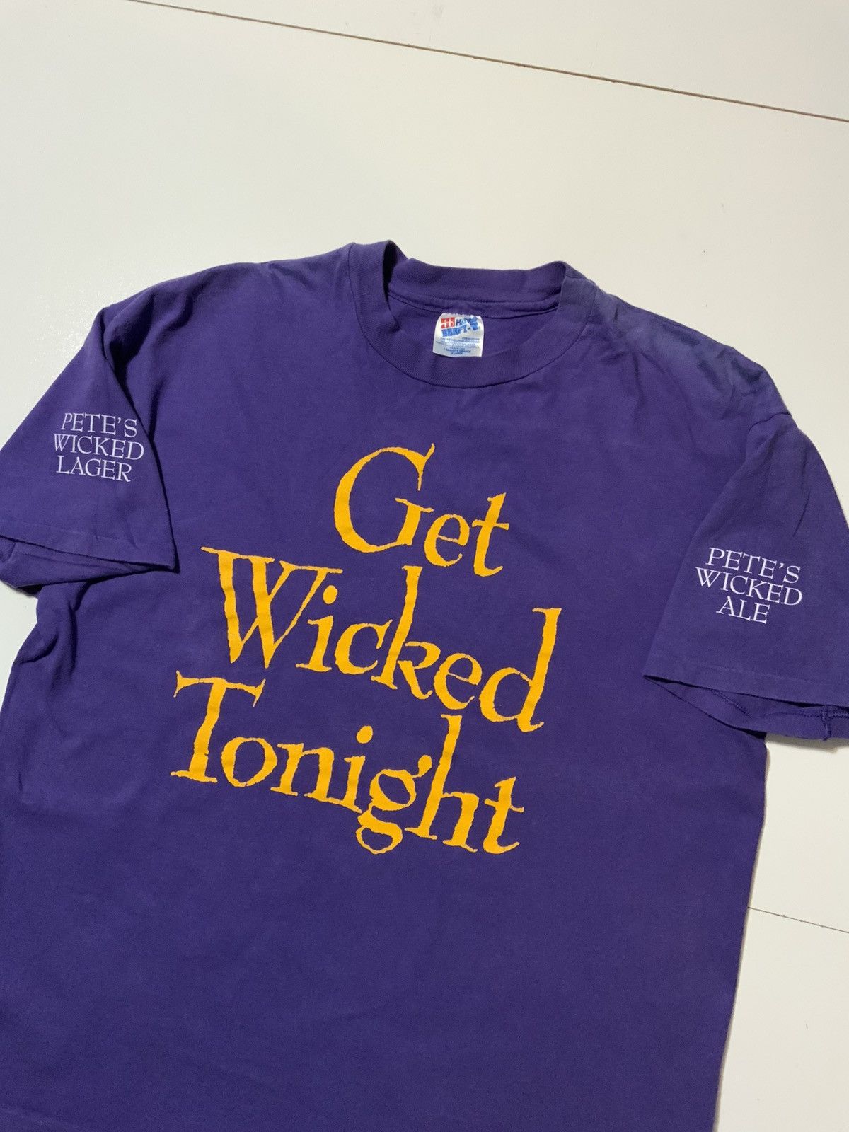 Vintage VTG 90s Petes Wicked Ale Beer Get Wicked Single T-Shirt Size US XL / EU 56 / 4 - 3 Thumbnail
