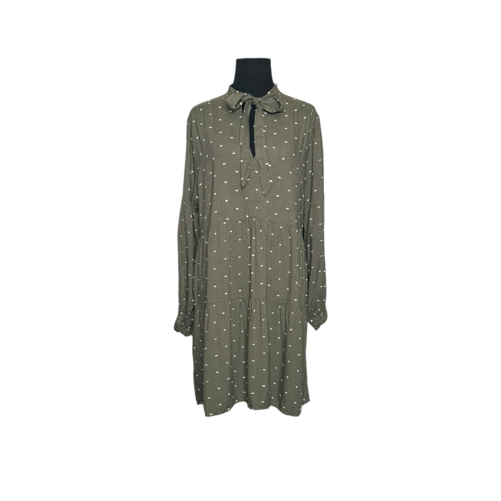Zara Zara green white polka dots tiered dress size Large Size L / US 10 / IT 46 - 14 Thumbnail