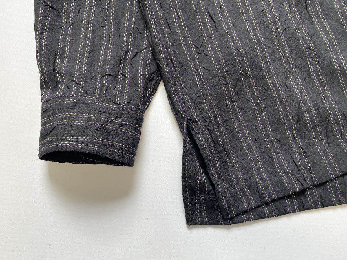 Issey Miyake Black Creased Nylon Multi Stitch Shirt Size US XL / EU 56 / 4 - 10 Thumbnail