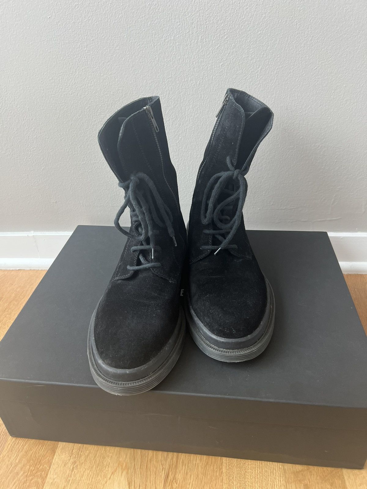 Ann Demeulemeester SS15 Suede Combat Boots Size US 7 / EU 40 - 4 Thumbnail