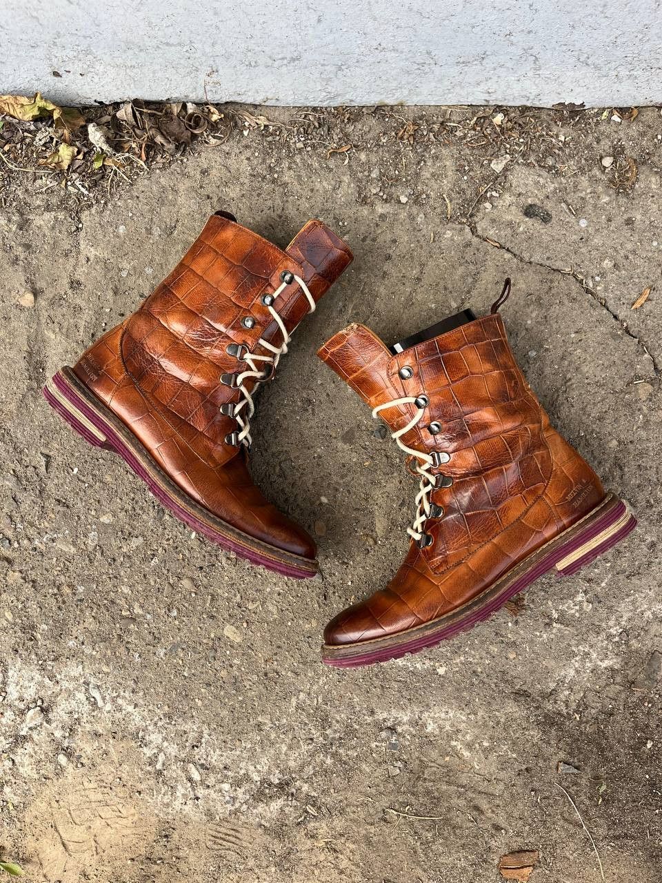 If Six Was Nine Vintage As 98 Guidi style Leather Faded Biker High Boots Size US 5.5 / EU 38 - 3 Thumbnail