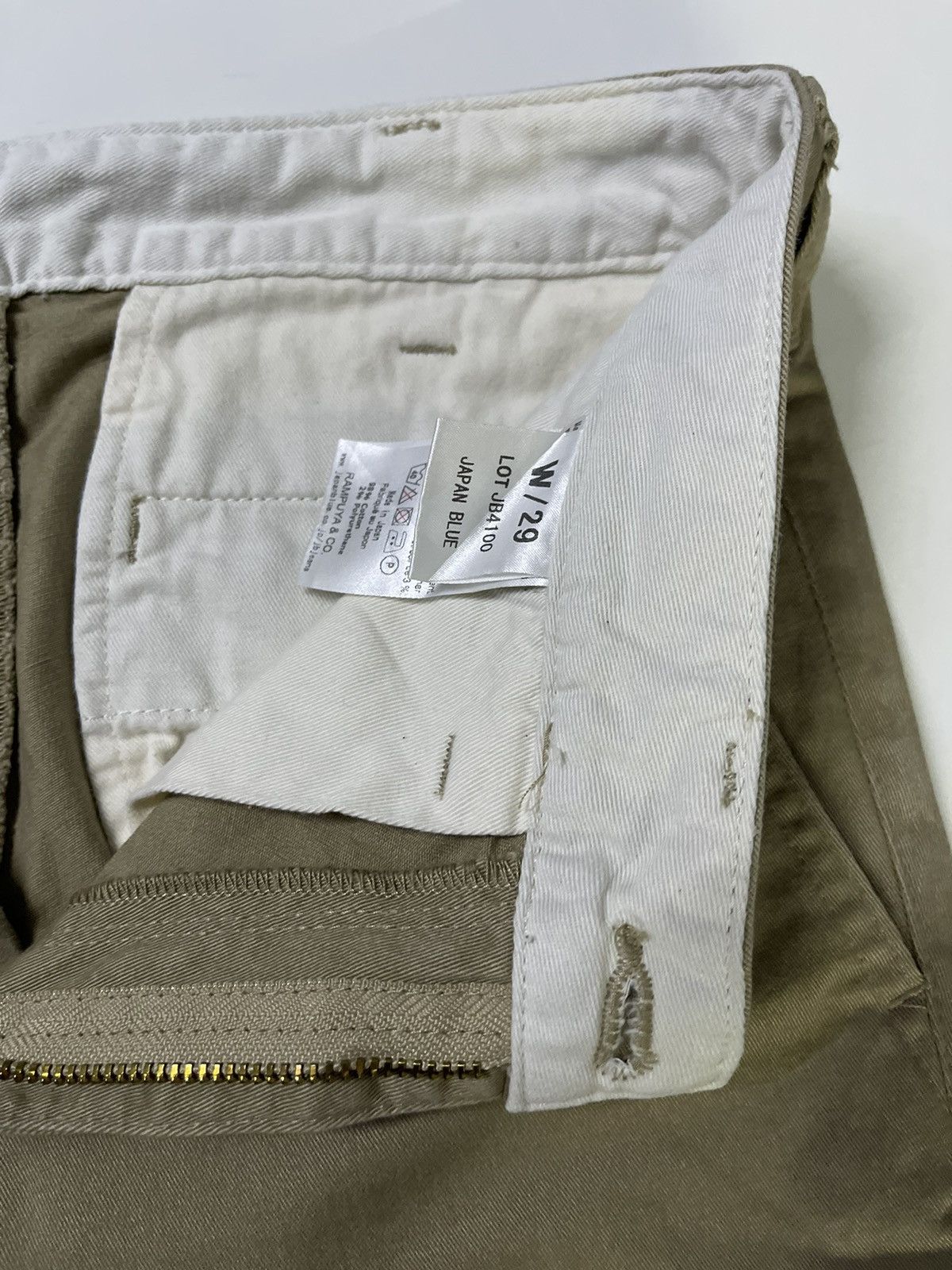 Japan Blue JAPAN BLUE Rampuya Japan - Repro Vintage Khaki Chino Pants Size US 29 - 5 Thumbnail