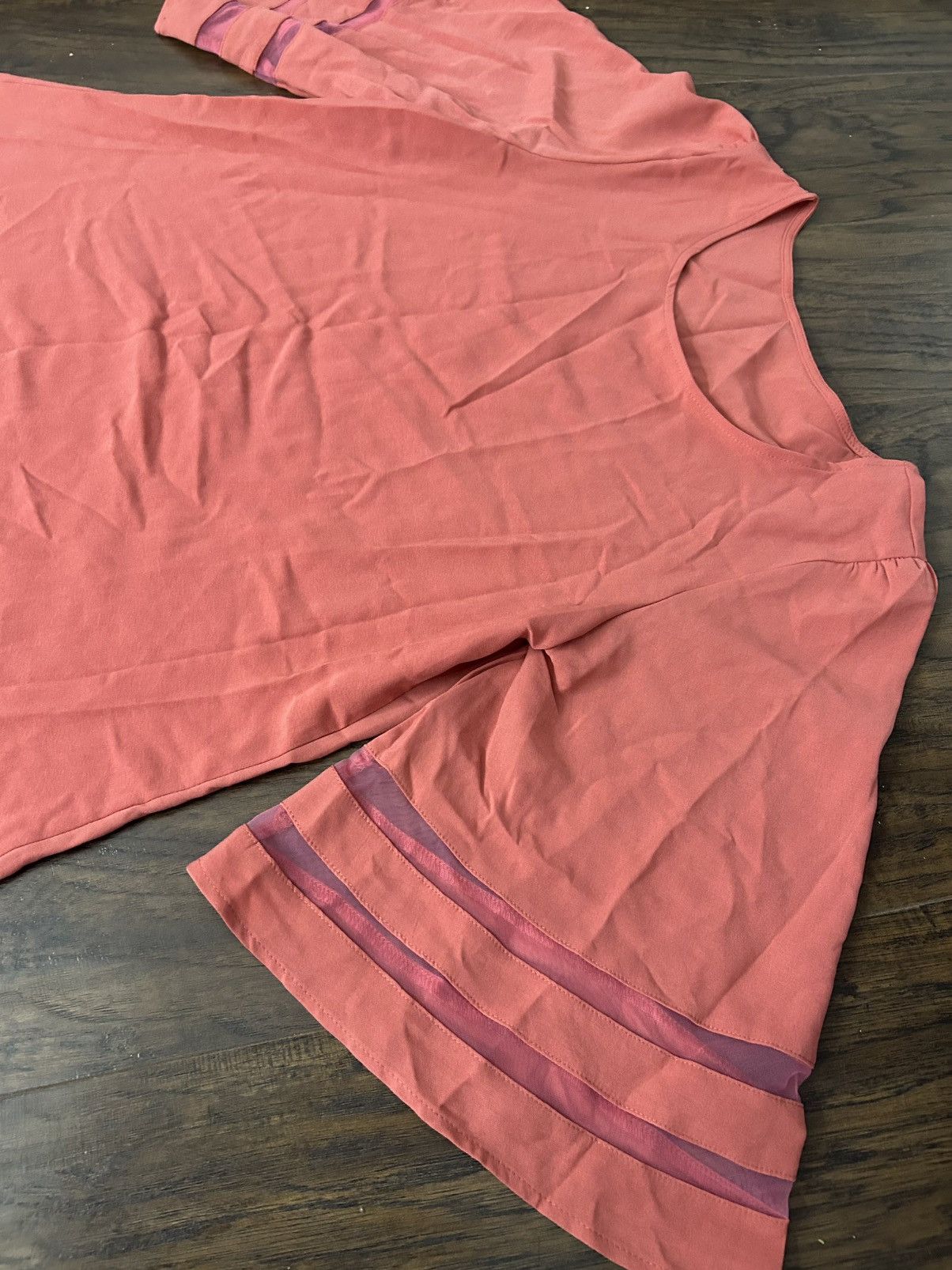 Other Vibrant Coral Bell Sleeve Tunic Size L / US 10 / IT 46 - 2 Thumbnail