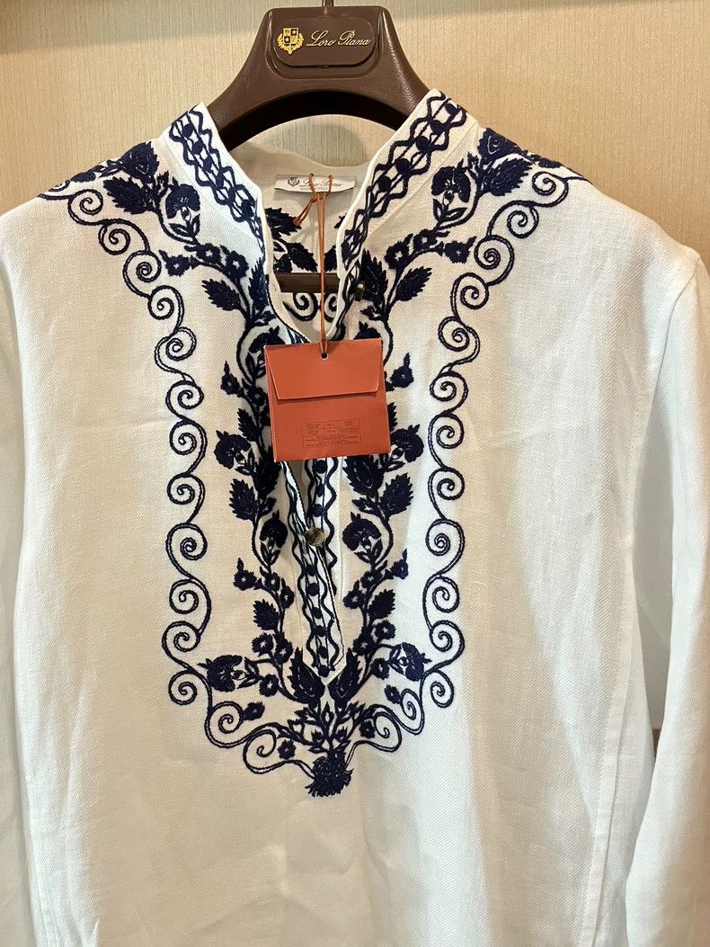 Loro Piana LORO PIANA Embroidered linen dress Size S / US 4 / IT 40 - 4 Thumbnail
