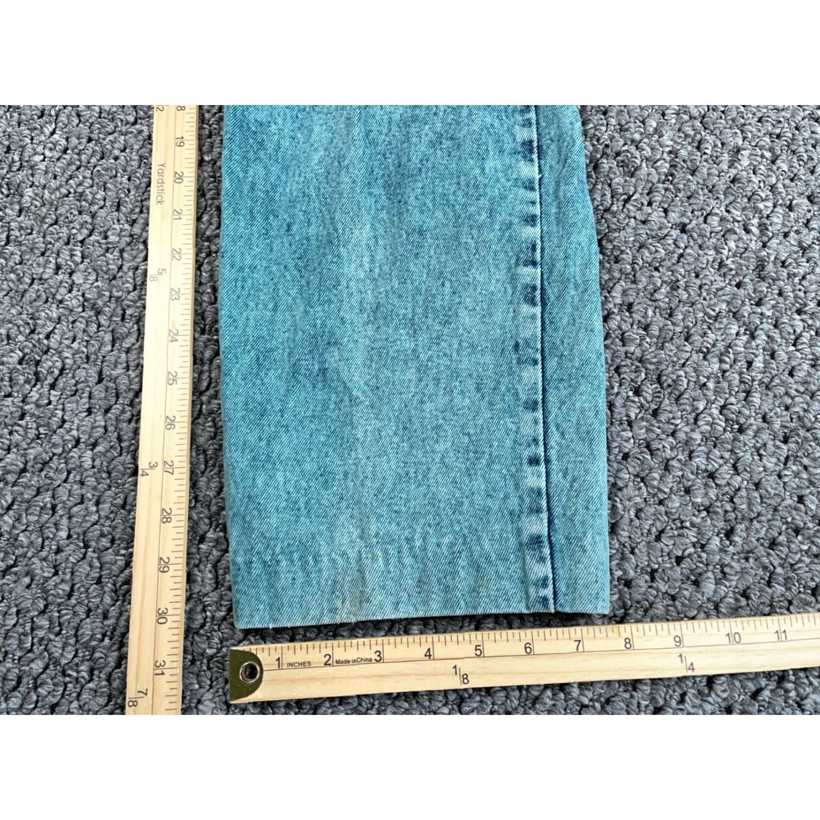 Denime VINTAGE 90s Acid Wash Tapered Leg Jeans Men's 32x30 Blue Denim Retro Size US 32 / EU 48 - 6 Thumbnail