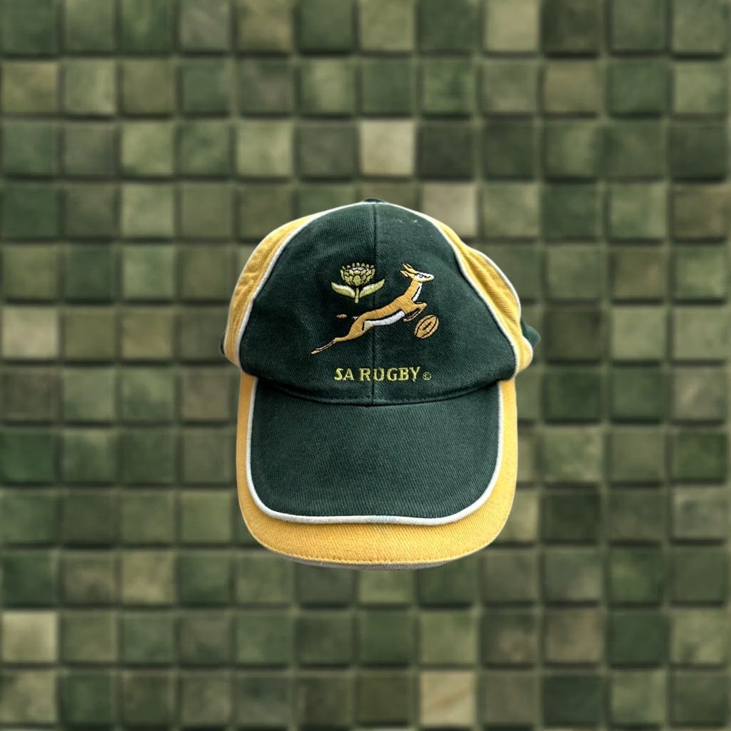 Vintage VINTAGE SA Rugby South Africa Rugby Springboks Green Cap Mens Size S Baseball Cap Green 80s 90s Classic Sports Rugby Cap Mens Size ONE SIZE - 1 Thumbnail
