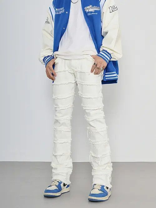 VIBE ripped damaged flared stack jeans Size US 30 / EU 46 - 6 Thumbnail