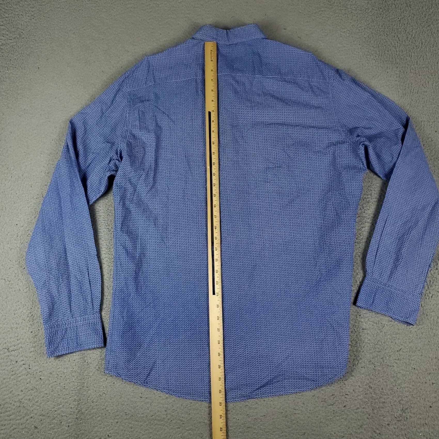 Ermenegildo Zegna Ermenegildo Zegna Shirt Mens XL Blue Geometric Button-Up Long Sleeve, Button, Logo, Cotton, Woven, Regular Fit, Collared, Classic, Designer, Men Size US XL / EU 56 / 4 - 5 Thumbnail