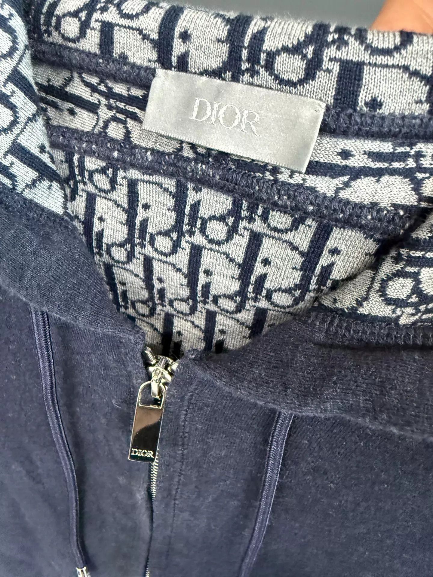 Dior Dior Cashmere Full Printed Lining Zipper Sweatshirt Blue XL Size US XL / EU 56 / 4 - 3 Thumbnail