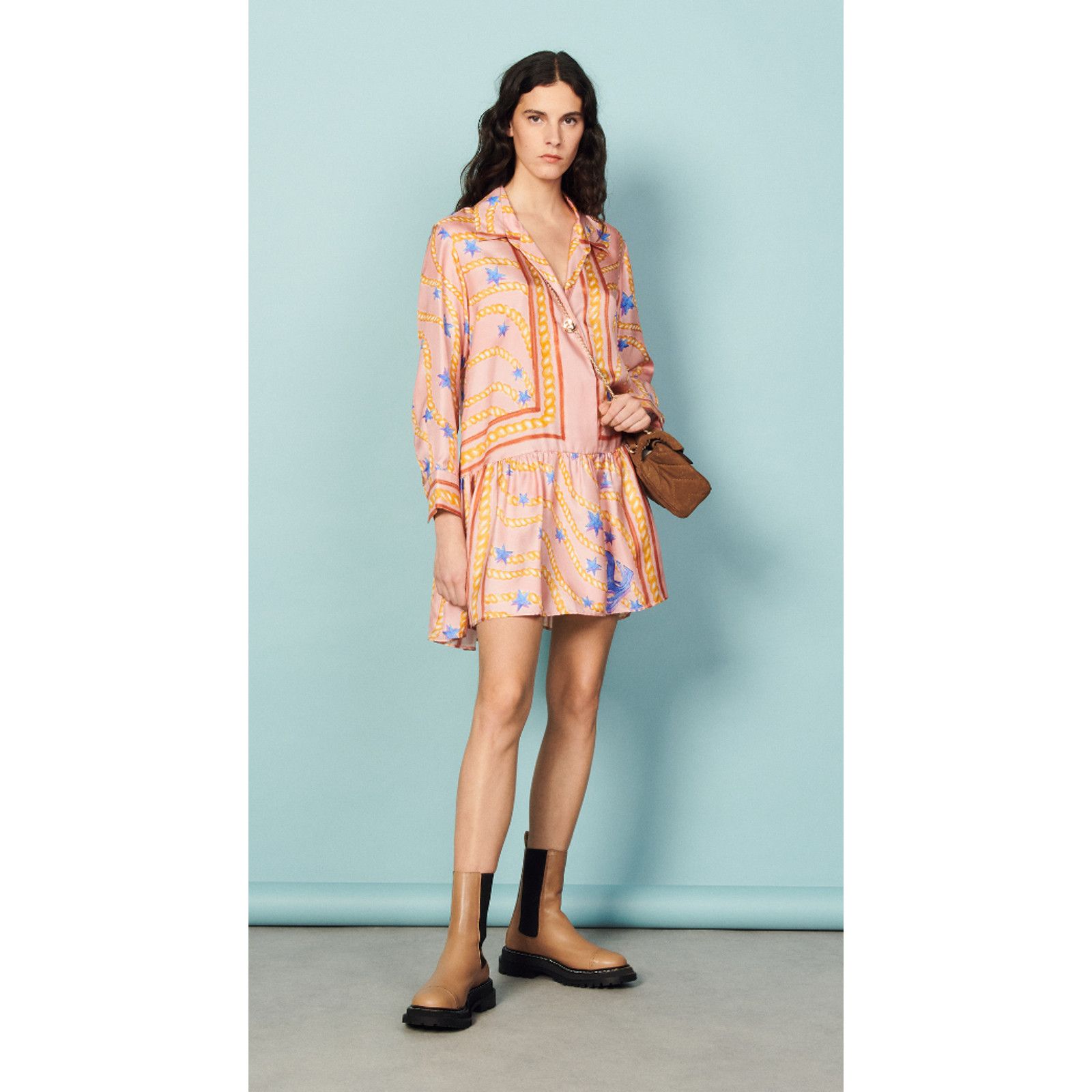 Sandro Sandro Women Alexiane Silk Printed Dress Multi Size 36/4US Size S / US 4 / IT 40 - 1 Thumbnail