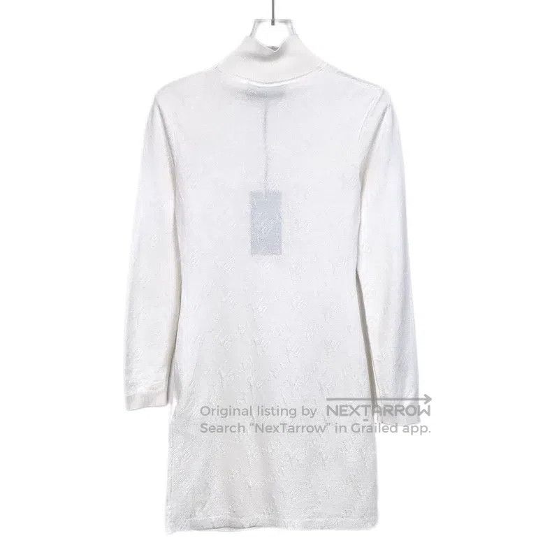 Fendi Fendi White Logo Letter Embossed Full Print Cotton Long Sl Size XXS / US 00 / IT 34 - 2 Thumbnail