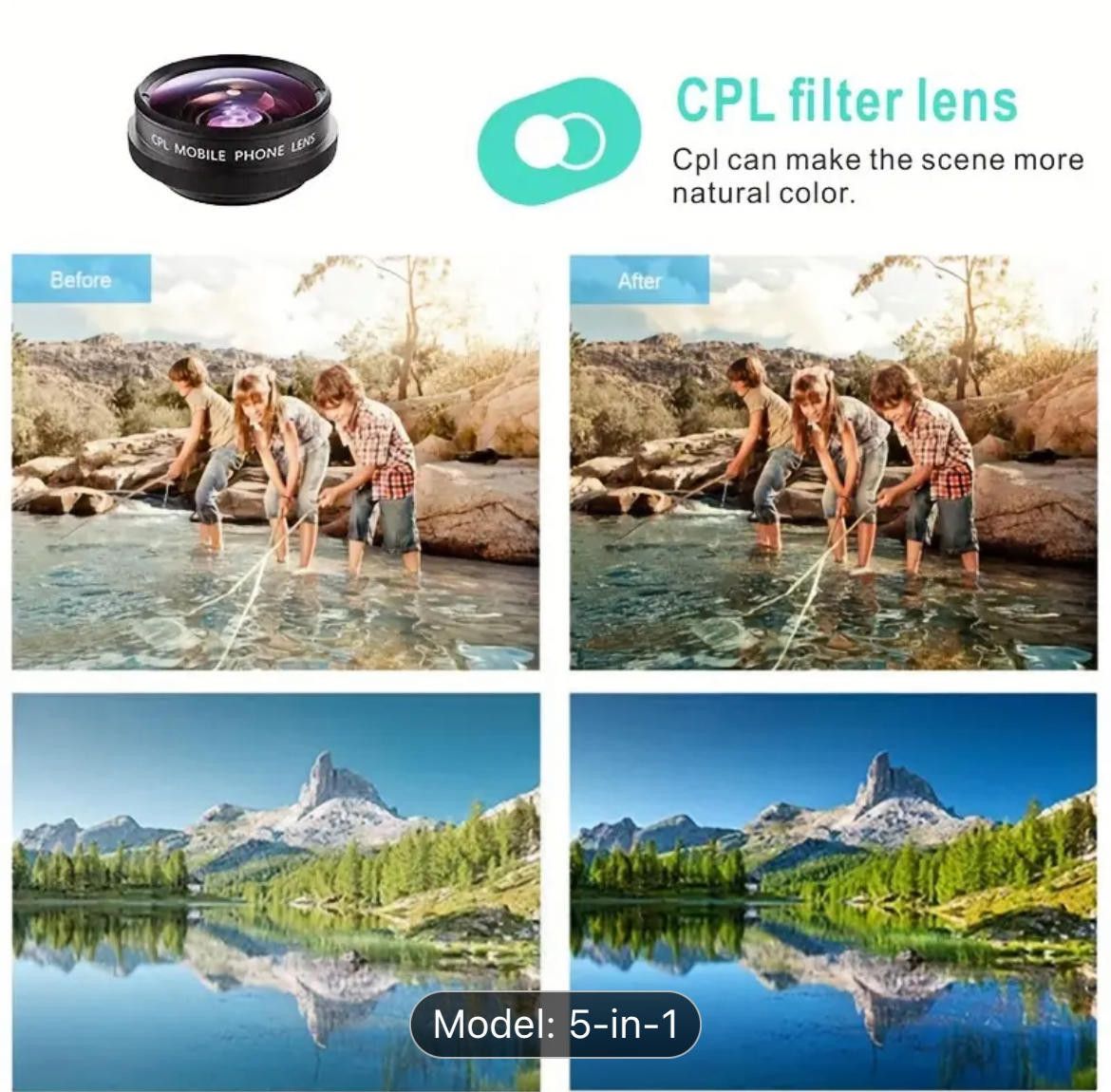 Designer 5-in-1 Mobile Phone Lens Set for Photography Size ONE SIZE - 8 Thumbnail