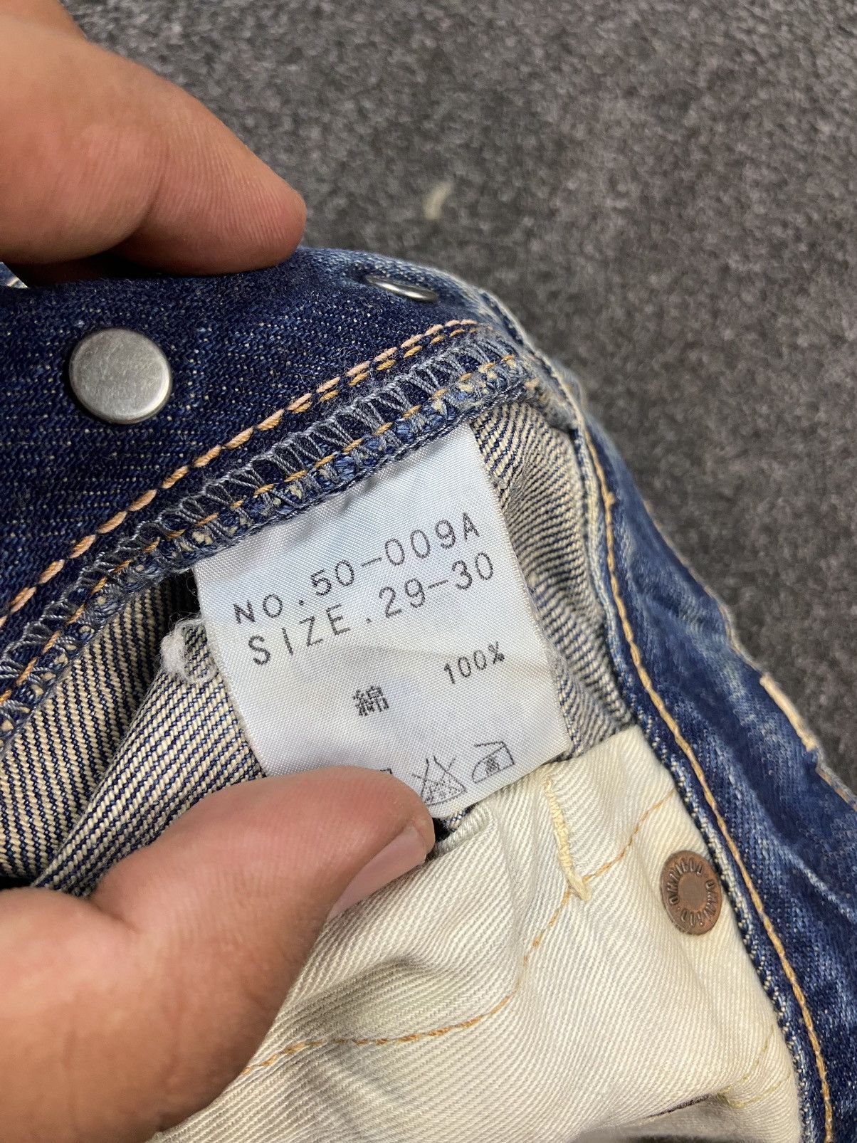 OMNIGOD × Vintage Vintage Omnigod Thunder Comb Orange Selvedge Denim Size US 30 / EU 46 - 8 Thumbnail
