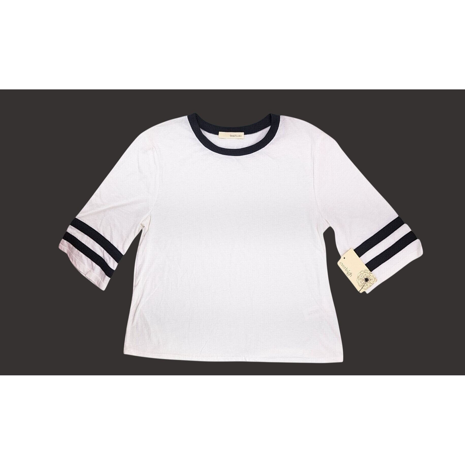 Other Basil Lola White Black Striped Varsity Top Women Size Small Size S / US 4 / IT 40 - 1 Thumbnail
