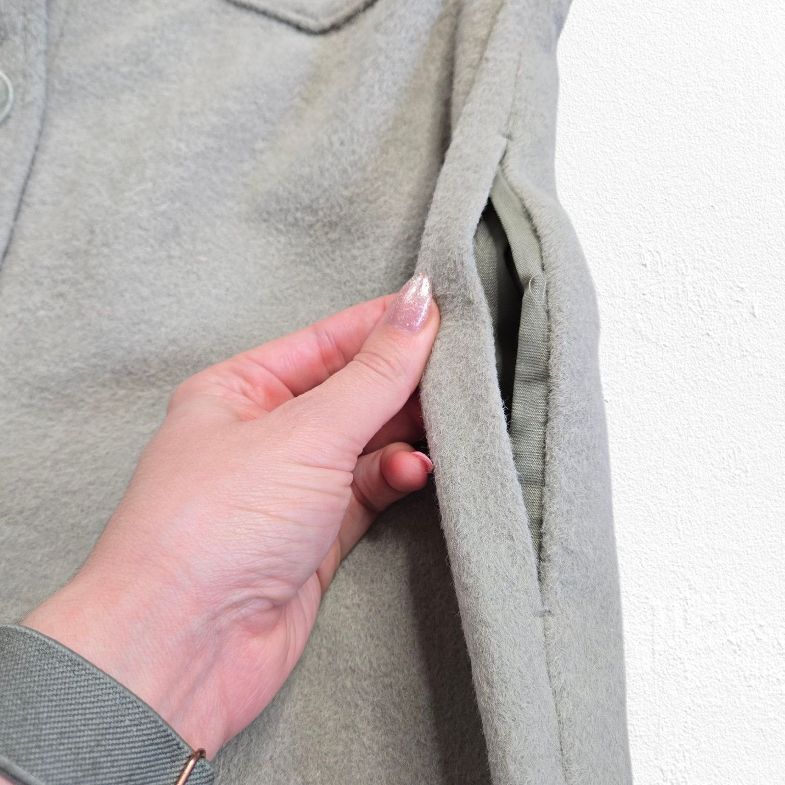 Nicole Miller Nicole Miller Sage Green Brushed Knit Shacket Size Small Size S / US 4 / IT 40 - 8 Thumbnail