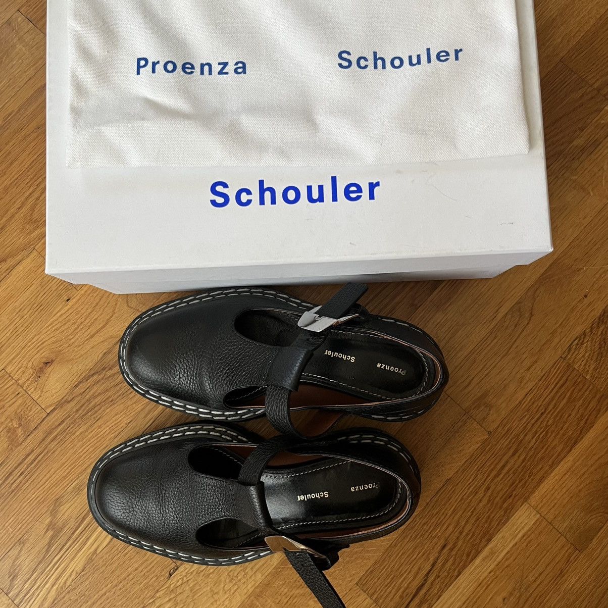 Proenza Schouler Proenza Schouler Mary Jane Oxfords Black Leather Size US 7 / IT 37 - 5 Thumbnail