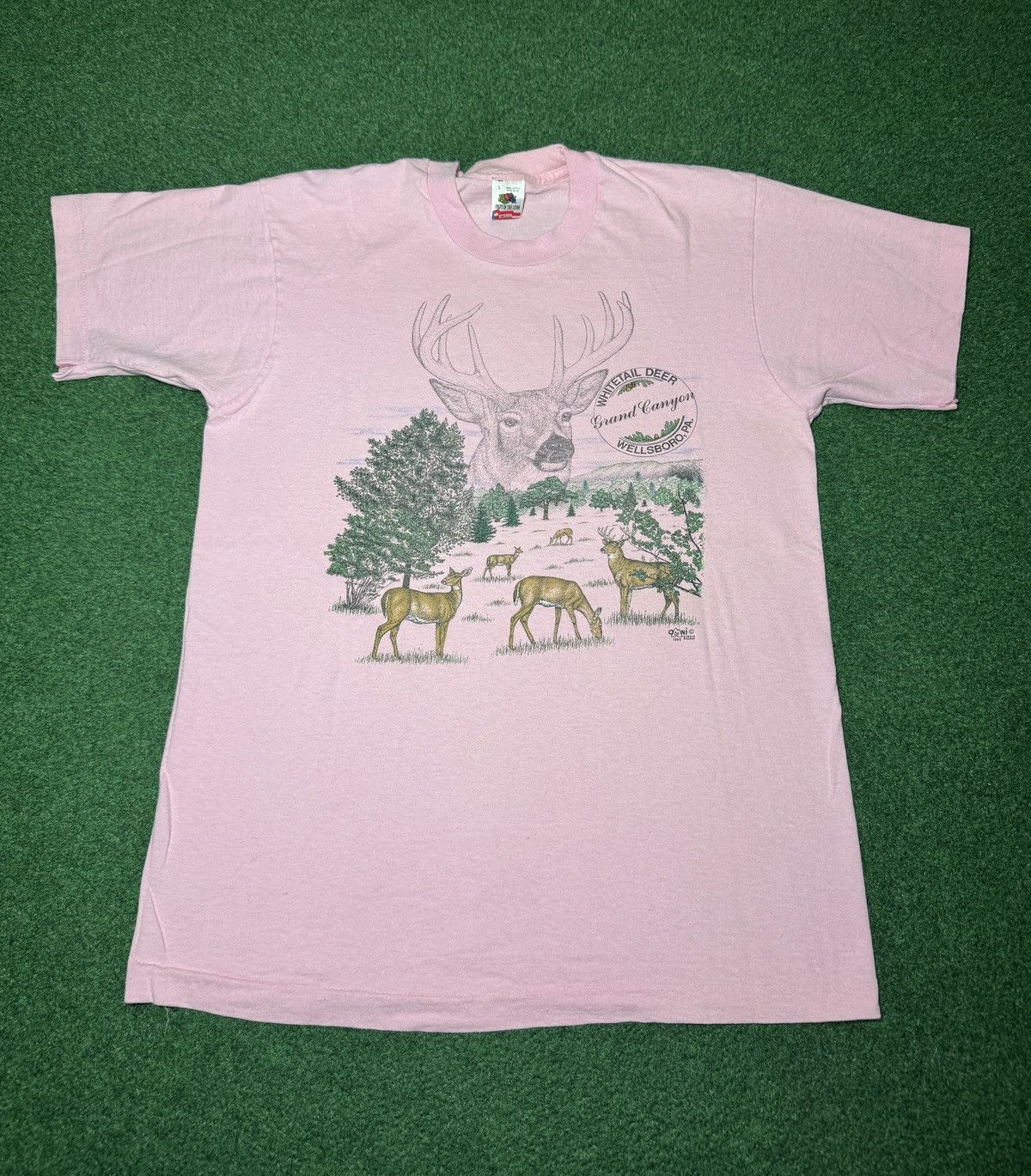 Vintage White Tail Deer Vintage Wellsboro Pa 90s M/L 20x28 T Shirt Size US L / EU 52-54 / 3 - 1 Thumbnail