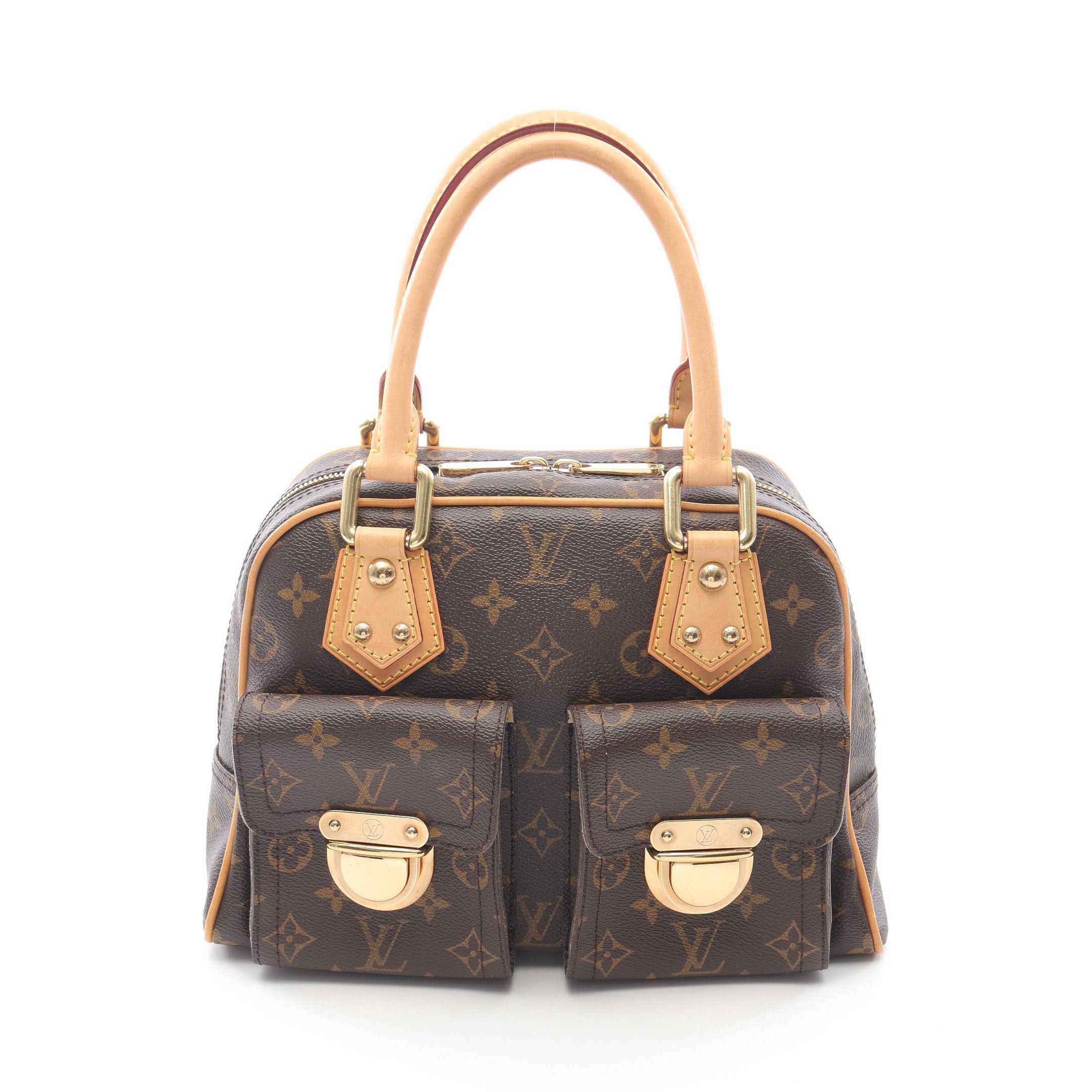 Louis Vuitton Louis Vuitton Manhattan Pm Monogram Handbag Leather Brown Size ONE SIZE - 1 Thumbnail