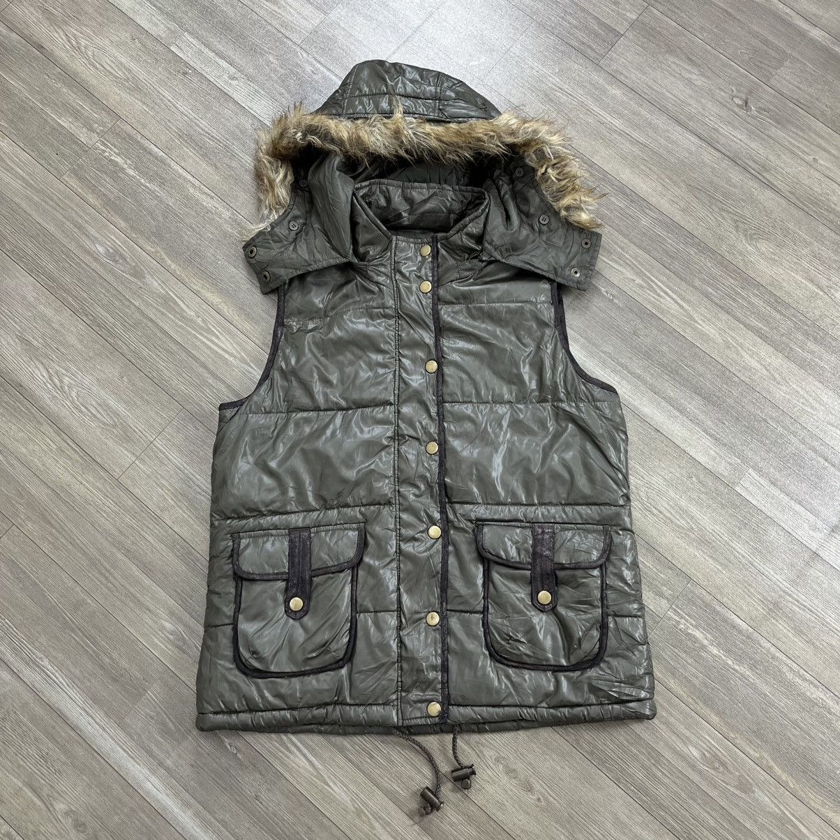 If Six Was Nine 2000s Goa Style Winter Down Jacket Faux Fur Vest Size US M / EU 48-50 / 2 - 2 Thumbnail