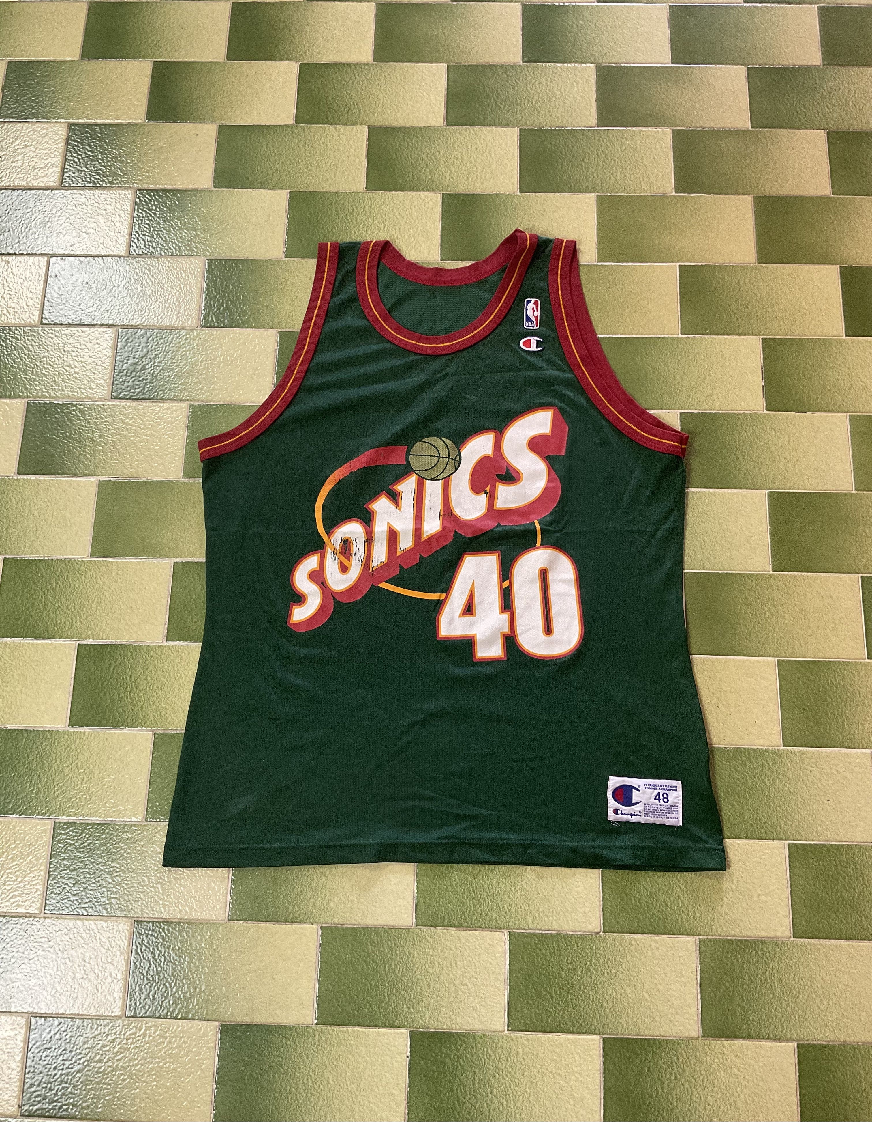 Champion Vintage Seattle SuperSonics #40 Shawn Kemp Basketball Jersey Size US L / EU 52-54 / 3 - 1 Thumbnail
