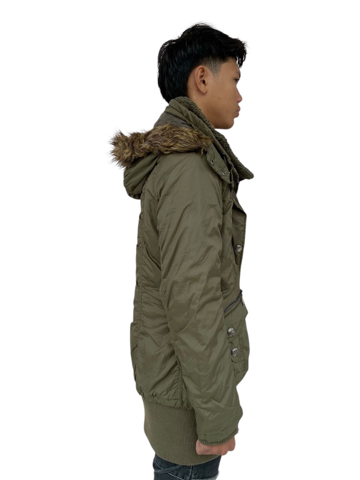 If Six Was Nine × Japanese Brand × Le Grande Bleu (L.G.B.) 2000s Dolly Angela - Fur Hoodie Cargo Jacket Size L / US 10 / IT 46 - 2 Thumbnail