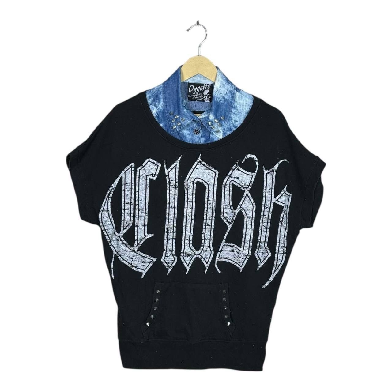 Japanese Brand Vtg Oggetto Japanese Punk Studded Denim Layered Sweatshirt L Size US L / EU 52-54 / 3 - 1 Thumbnail