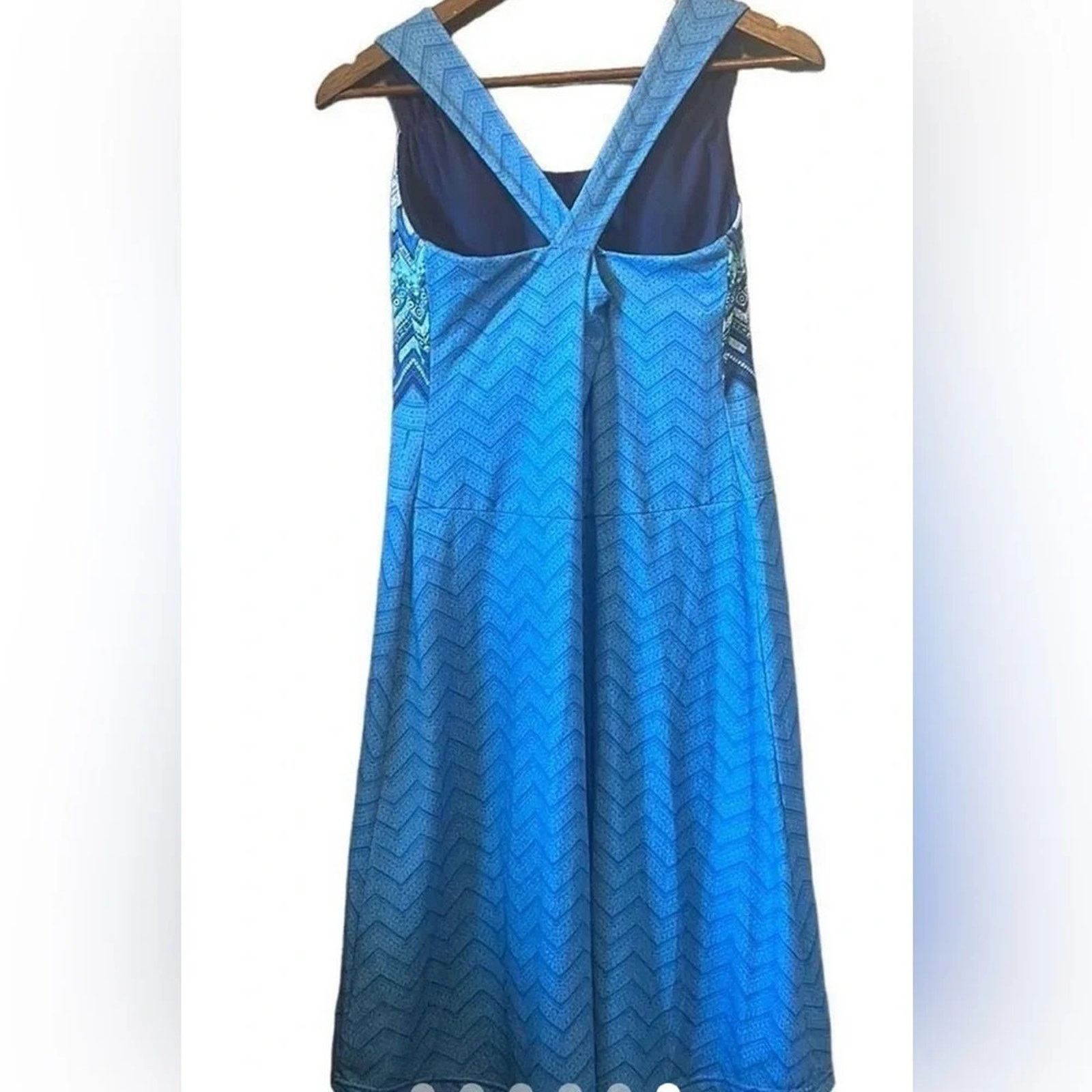 Prana Prana blue Phoebe geometric print athletic dress, size XS Size XS / US 0-2 / IT 36-38 - 2 Thumbnail