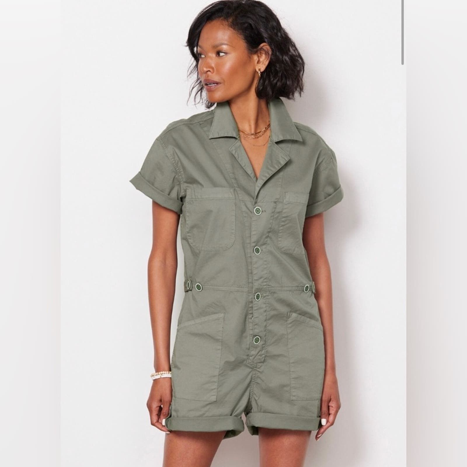 image of Pistola Parker Romper Jumpsuit Army Green Size Small, Women's