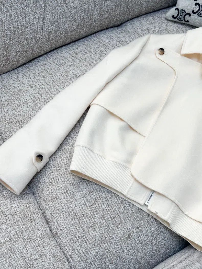 Hermes Hermes Beige Cashmere Double-faced Short Coat Size XXS / US 00 / IT 34 - 3 Thumbnail