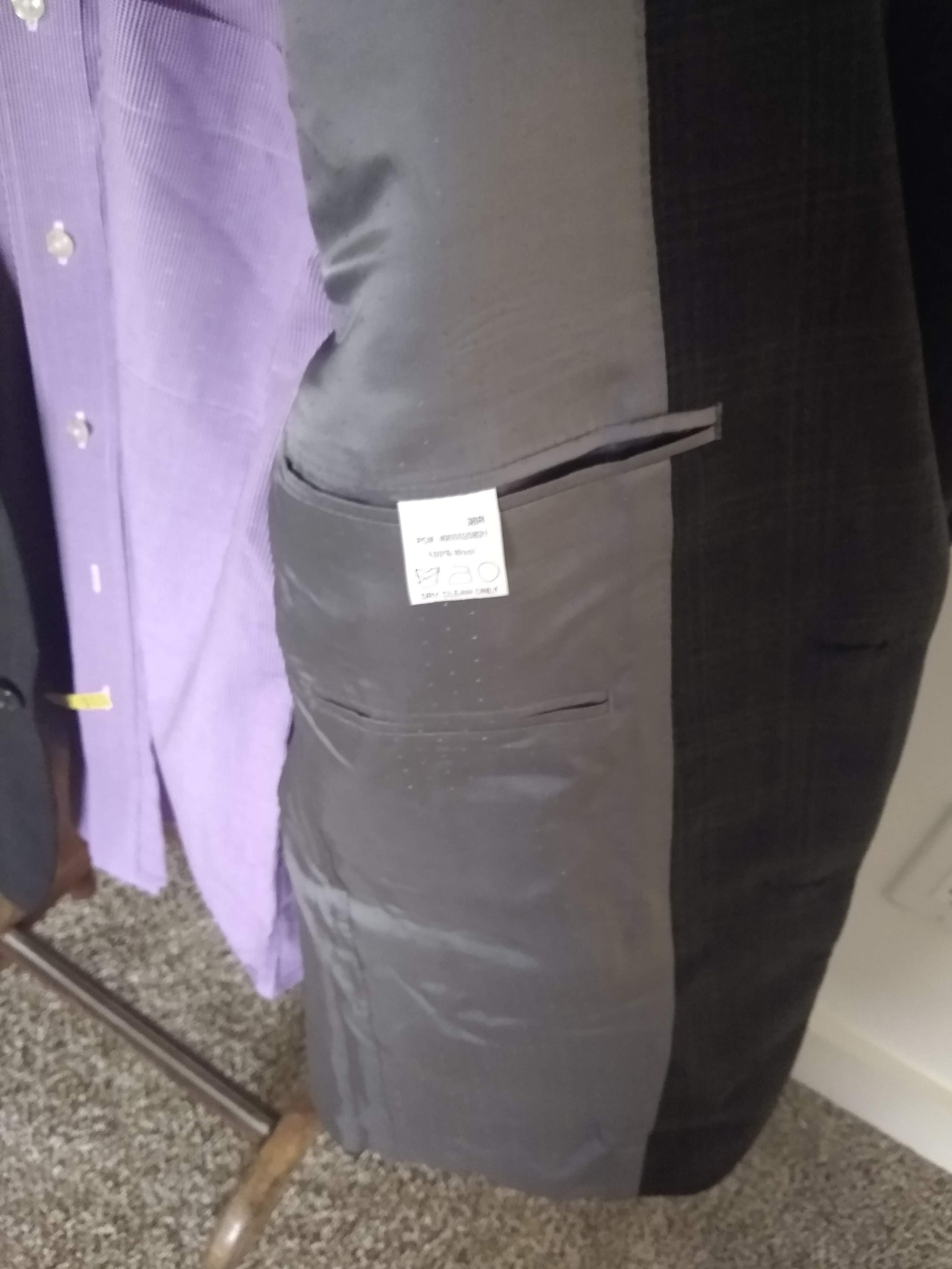 Calvin Klein Charcoal Gray Plaid Suit Size 38R - 3 Thumbnail