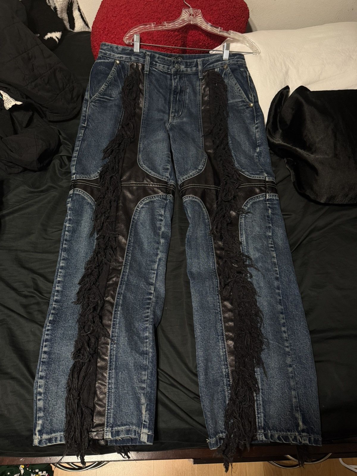 Thug Club Thug Club Mohican Leather Denim Size US 34 / EU 50 - 1 Thumbnail