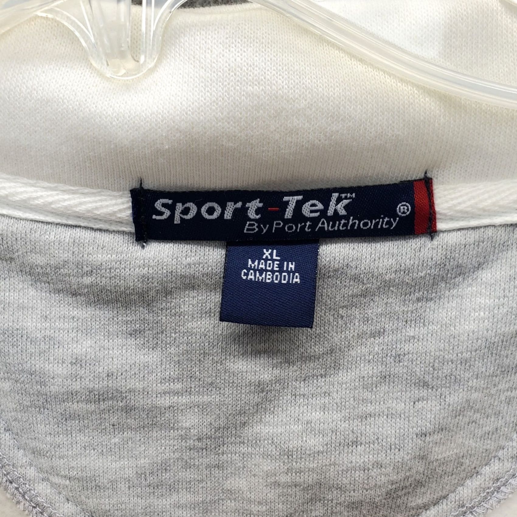 Port Authority Sport-Tek Fleece Sweatshirt Men XL White Mock Neck Quarter Zip Size US XL / EU 56 / 4 - 6 Thumbnail