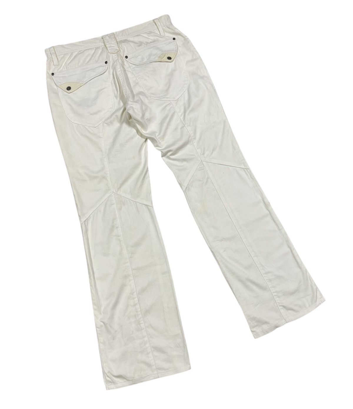 HIDEAWAYS Vtg🔥HIDEAWAYS Bell Bottom Wide White Pants Size US 33 - 14 Thumbnail
