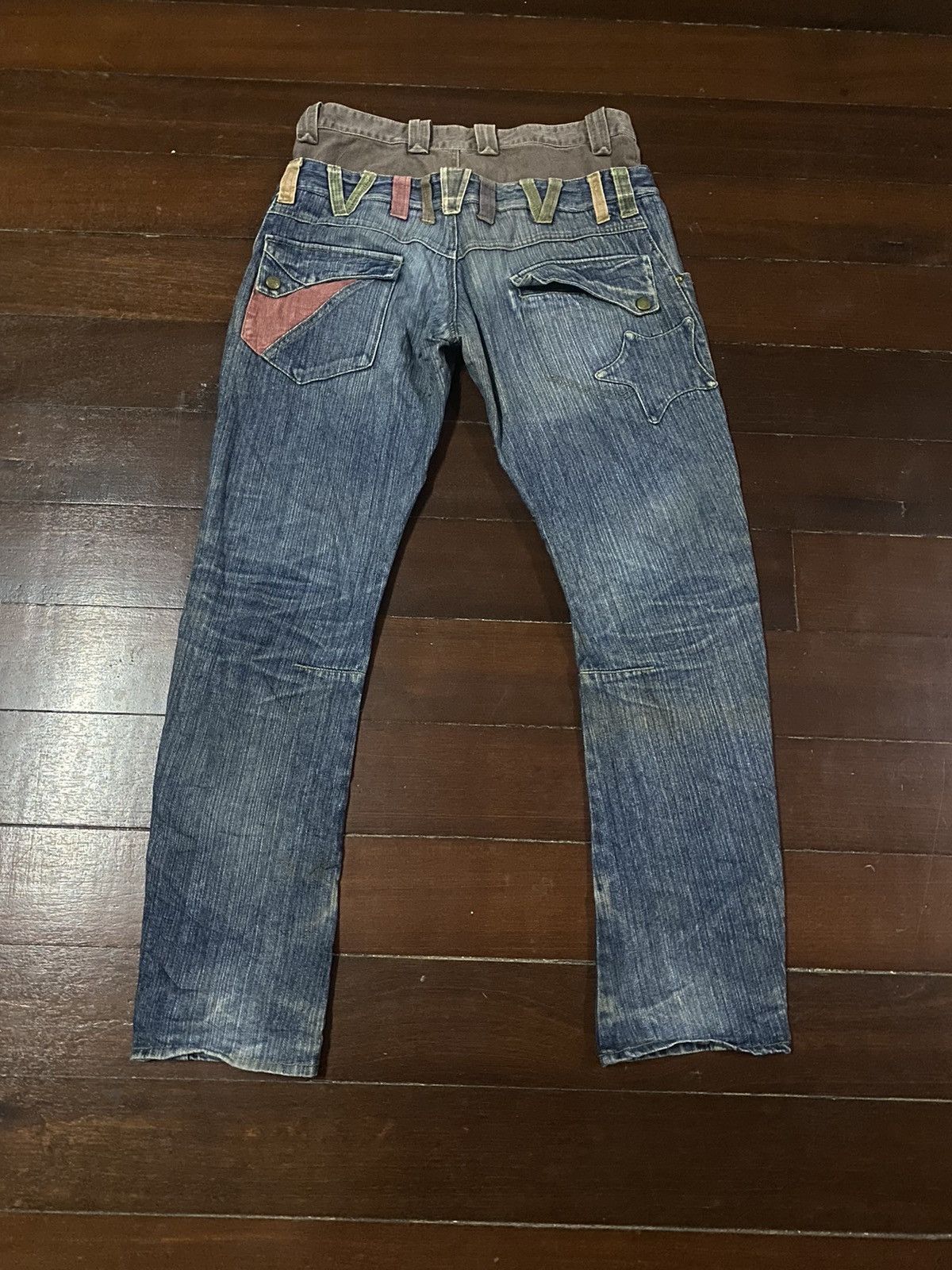If Six Was Nine × Japanese Brand × Jean Double Waist ZIPPER Pocket Vintage Japan Denim Jeans Size US 35 - 9 Thumbnail