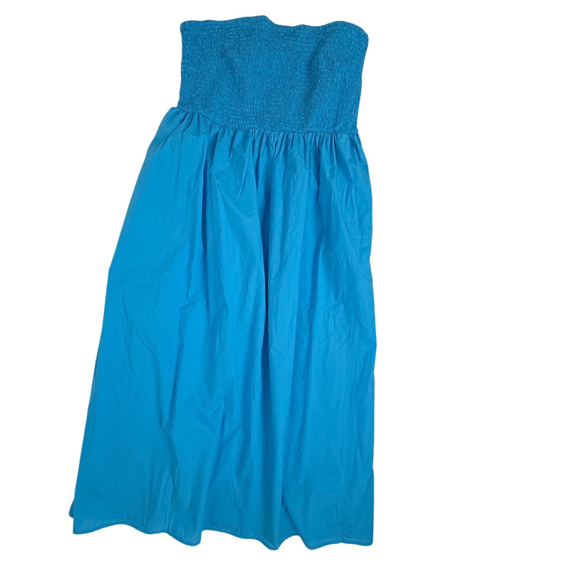 Other A New Day Women's Smocked Strapless Cotton Midi Sundress Blu Size M / US 6-8 / IT 42-44 - 1 Thumbnail
