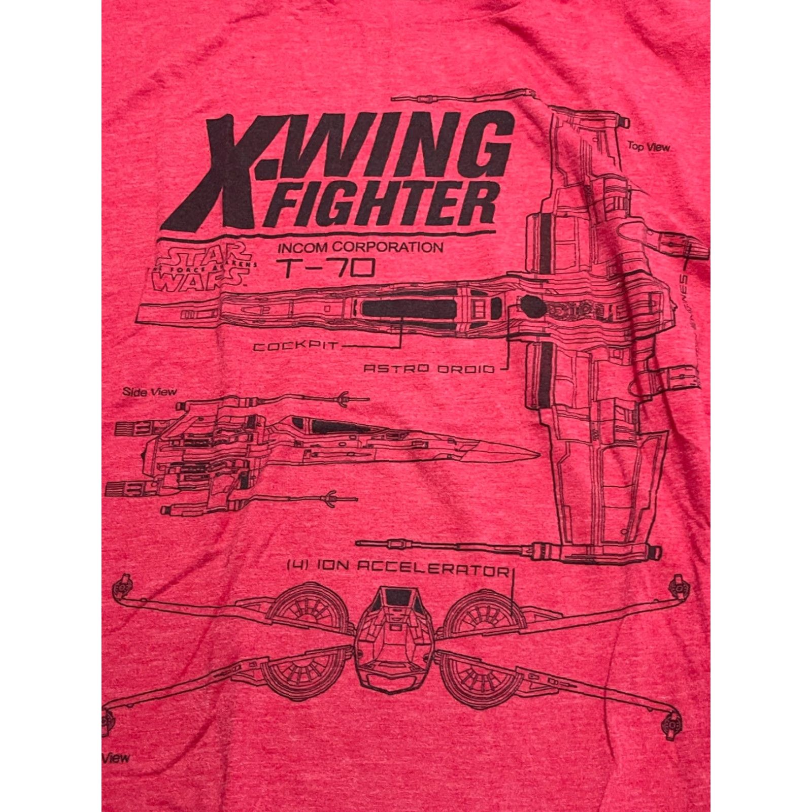 Star Wars Star Wars Shirt Mens XL Red Black X-WING Fighter T-Shirt Graphic Print Short Sleeve Round Neck Star Wars Theme Varsity Regular Men’s Size US XL / EU 56 / 4 - 3 Thumbnail