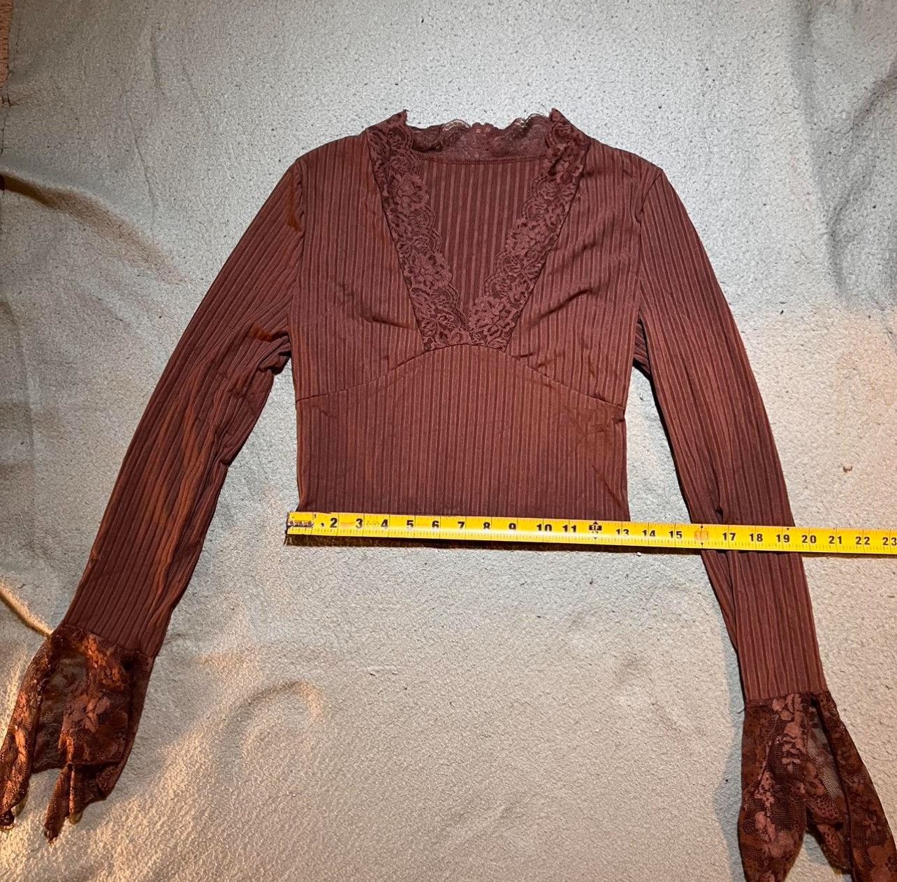 Shein Brown long sleeve top with lace sleeves Size M / US 6-8 / IT 42-44 - 4 Thumbnail