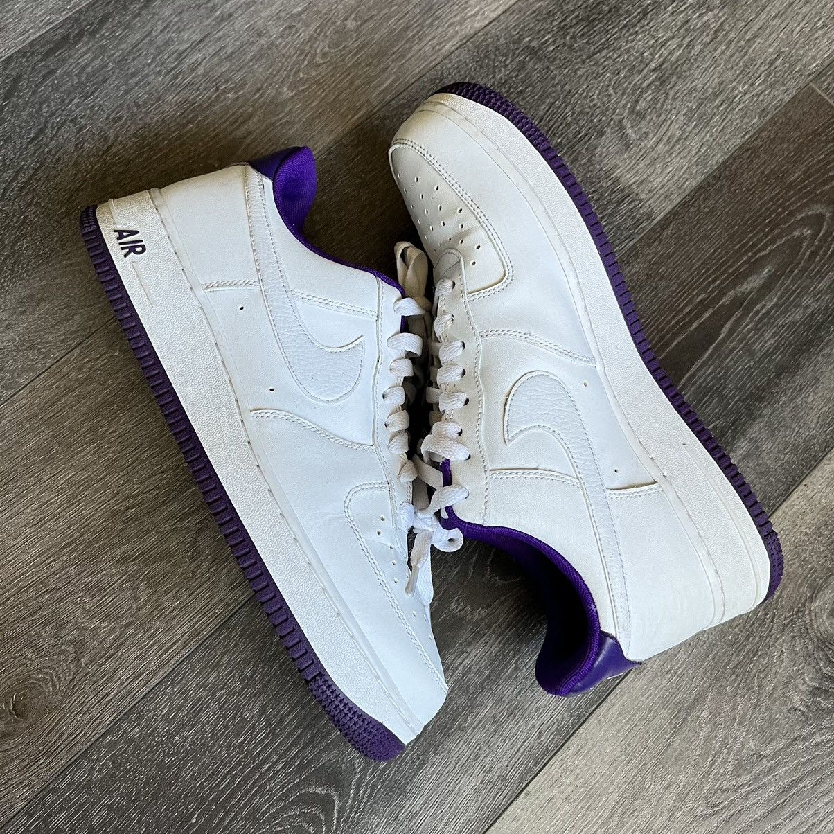 Nike Nike Air Force 1 Low White Voltage Purple CJ1380-100 Size 10 Size US 10 / EU 43 - 2 Thumbnail