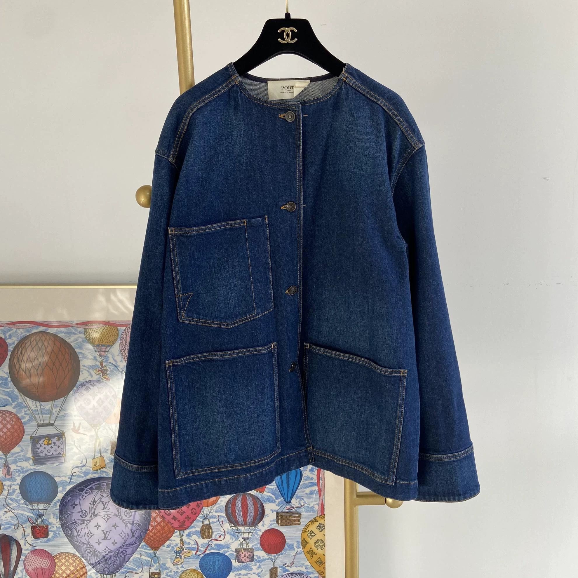Vintage Vintage Ports Blue Denim Jacket L Size L / US 10 / IT 46 - 1 Thumbnail