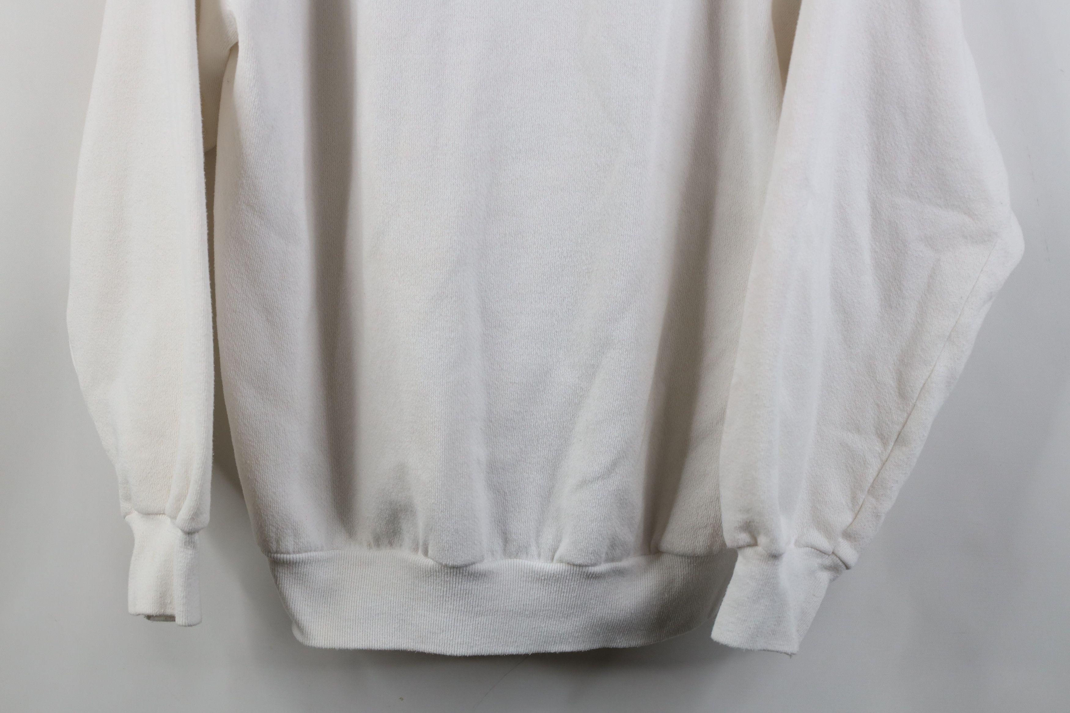 Vintage Vintage 90s Streetwear Blank Crewneck Sweatshirt White Size L / US 10 / IT 46 - 3 Thumbnail