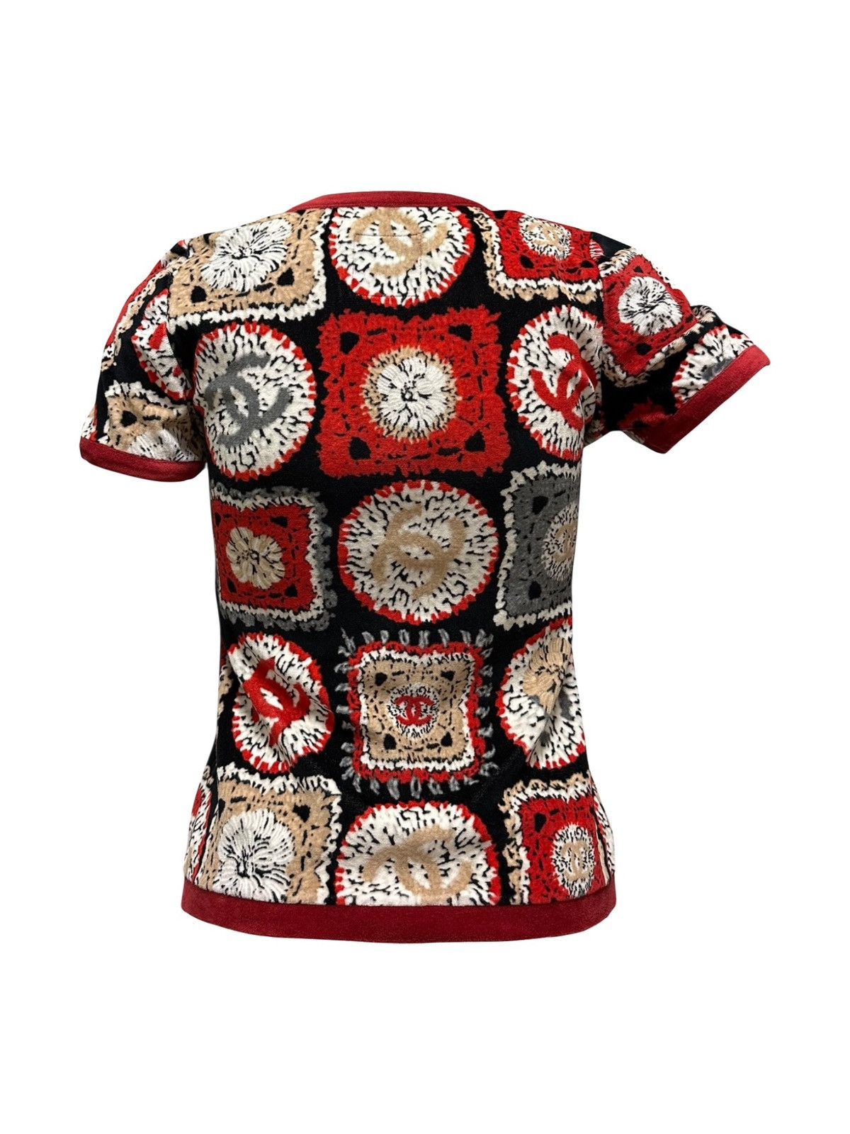Chanel CHANEL Sport S/S 2009 Patchwork Print Velour Top Size XS / US 0-2 / IT 36-38 - 2 Thumbnail