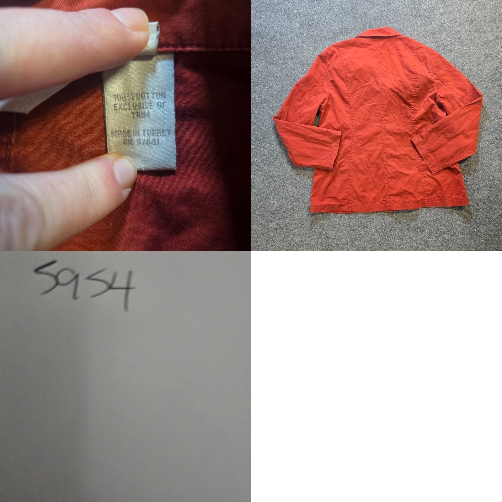 J. Jill J Jill Jacket Womens Large Orange Cotton Lightweight Pockets Button Capsule Jacket Size L / US 10 / IT 46 - 8 Thumbnail