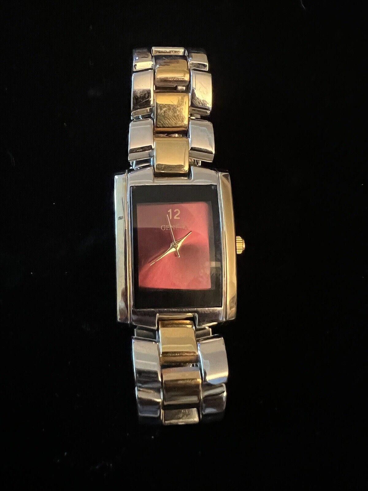 Geneva Geneva Ladies Watch Maroon Face Working Size ONE SIZE - 1 Thumbnail