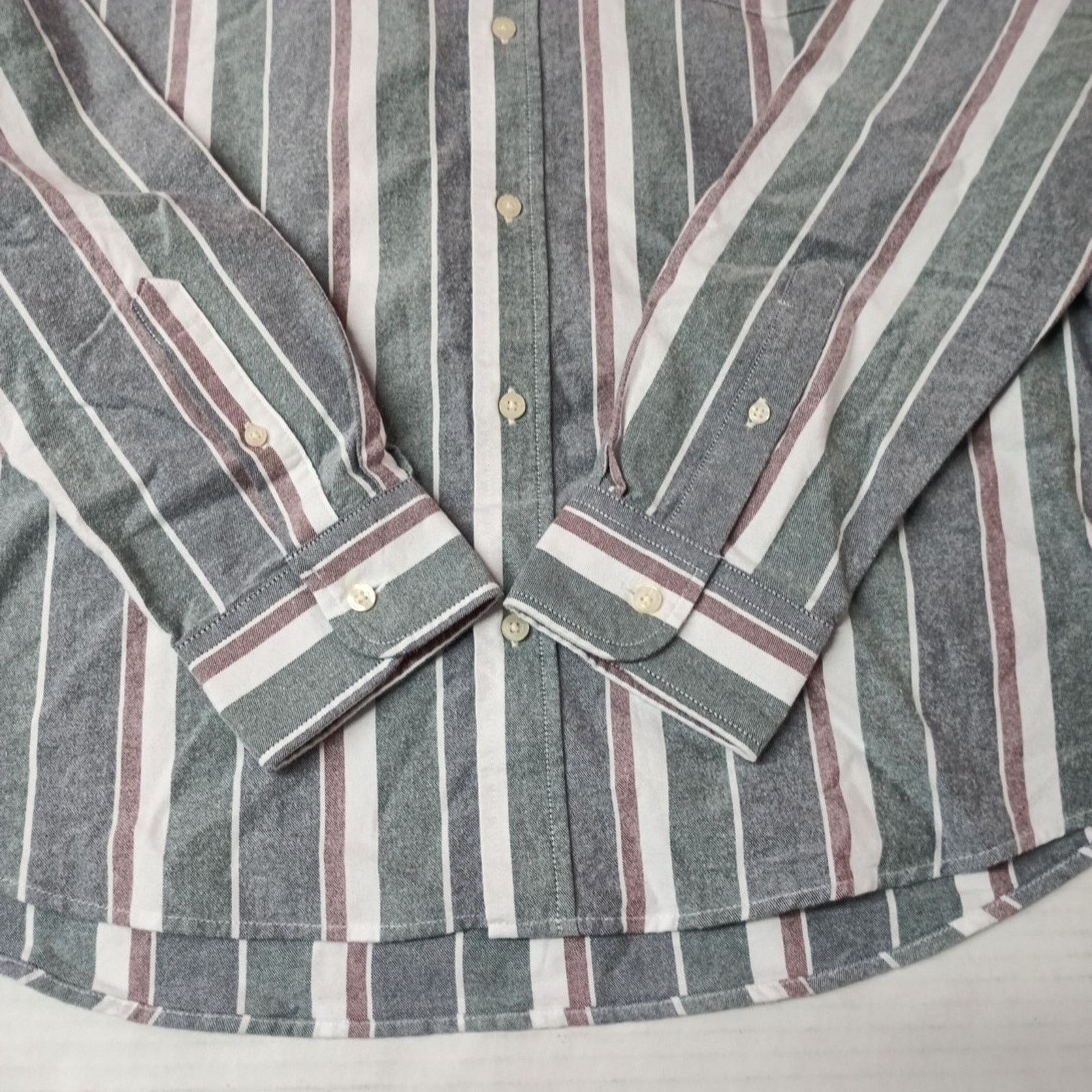 Chaps Chaps Seacoast Oxford Woven Shirt Men's XL Evergreen Striped Size US XL / EU 56 / 4 - 2 Thumbnail